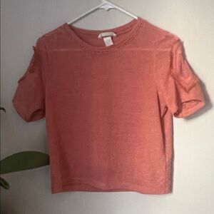 H&M Coral Short Sleeve Top